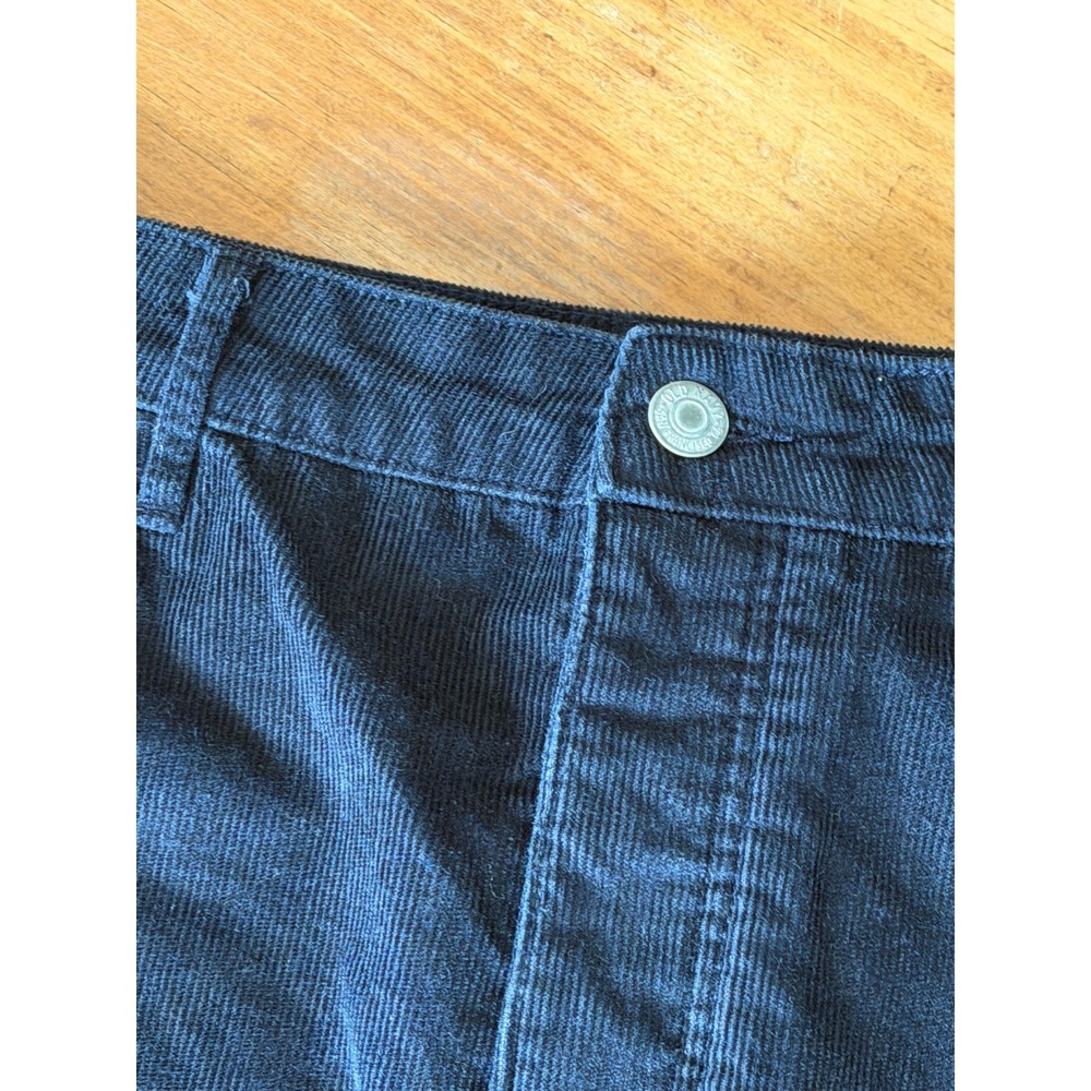 Old Navy Womens Black Corduroy High Rise Mini Skirt Button Fly Size 12 - Picture 2 of 6